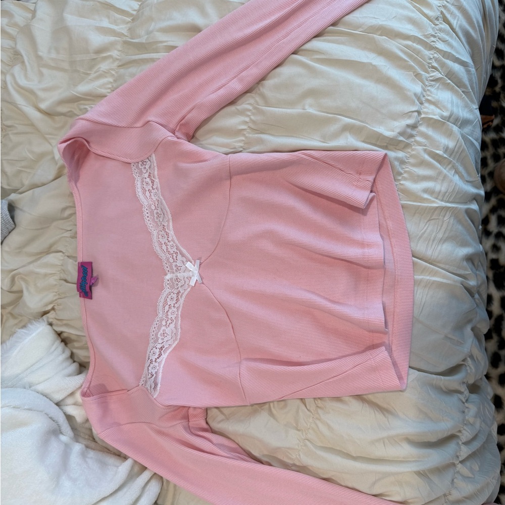 EDIKTED PINK LACE TOP
